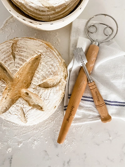 Frieling Wood And Stainless Batter And Dough Whisk For Mixing Bread Dough, 13-inch, Natural In Silver