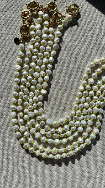 Shop Joey Baby Green Bean Necklace In White