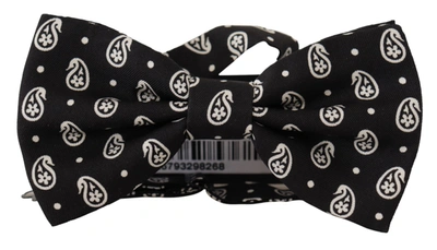 Shop Dolce & Gabbana Fantasy Pattern Adjustable Neck Papillon Bow Men's Tie In Black