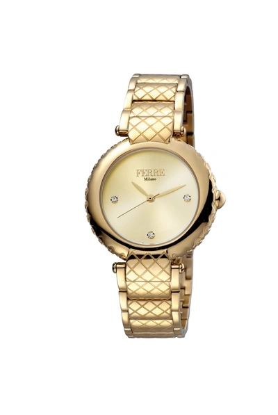 Shop Ferre Milano Women's Champagne Dial Stainless Steel Watch In Gold