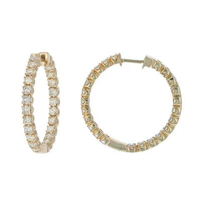Shop Vir Jewels 5 Cttw Diamond Inside Out Hoop Earrings 14k Yellow Gold Round Prong Set 1.50 Inch In White