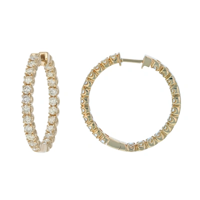 Vir Jewels 5 Cttw Diamond Inside Out Hoop Earrings 14k Yellow Gold Round Prong Set 1.50 Inch In White