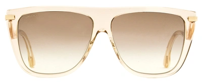 Shop Jimmy Choo Women's Browline Sunglasses Suvi/s Fwmnq Nude/gold 58mm In Beige