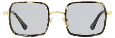 Shop Persol Unisex Square Sunglasses Po2475s 1100r5 Striped Brown/gold 50mm In Blue
