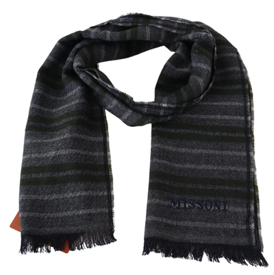 Shop Missoni Striped Wool Unisex Neck Wrap Men's Scarf In Black