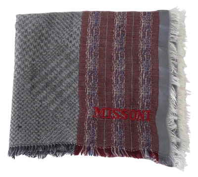 Shop Missoni Multi Wool Striped Unisex Neck Wrap Shawl Men's Scarf In Silver