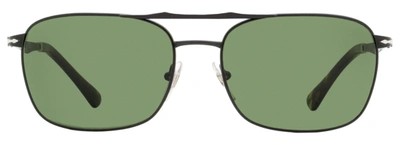 Shop Persol Men's Rectangular Sunglasses Po2454s 1078/31 Matte Black 60mm