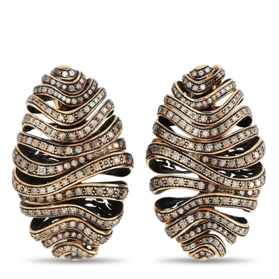De Grisogono 18k Rose Gold 7.42 Ct Diamond Earrings In Gold