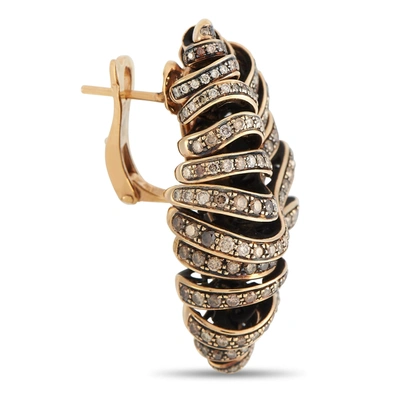 De Grisogono 18k Rose Gold 7.42 Ct Diamond Earrings In Gold