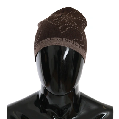 Shop Costume National Beanie Wool Blend Branded Men's Hat In Brown