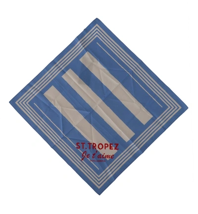 Shop Dolce & Gabbana Blue  Striped St. Tropez Handkerchief Women's Scarf