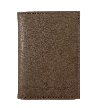 Shop Billionaire Italian Couture Leather Bifold Men's Wallet In Brown