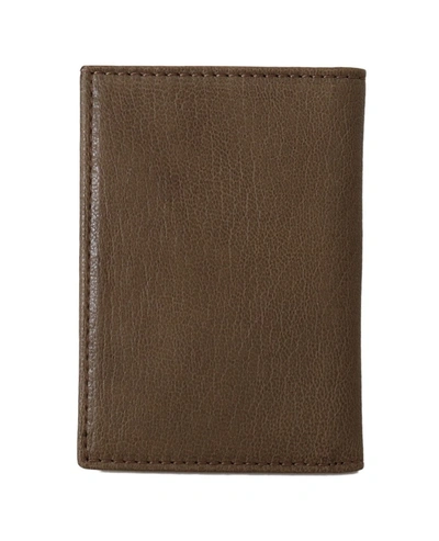 Shop Billionaire Italian Couture Leather Bifold Men's Wallet In Brown