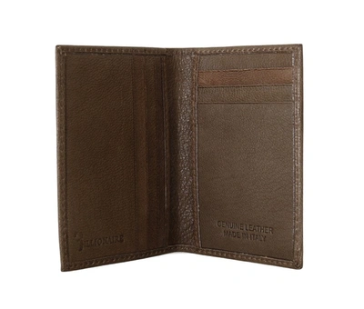 Shop Billionaire Italian Couture Leather Bifold Men's Wallet In Brown