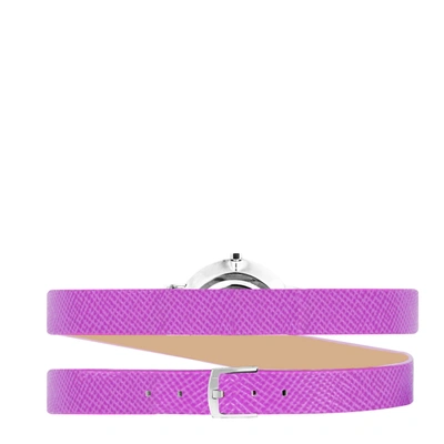 Shop Furla Women's Vittoria Silver Dial Ss Calfskin Leather Watch In Purple
