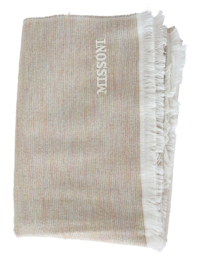 Shop Missoni Lined Wool Knit Neck Wrap Fringe Men's Scarf In Grey