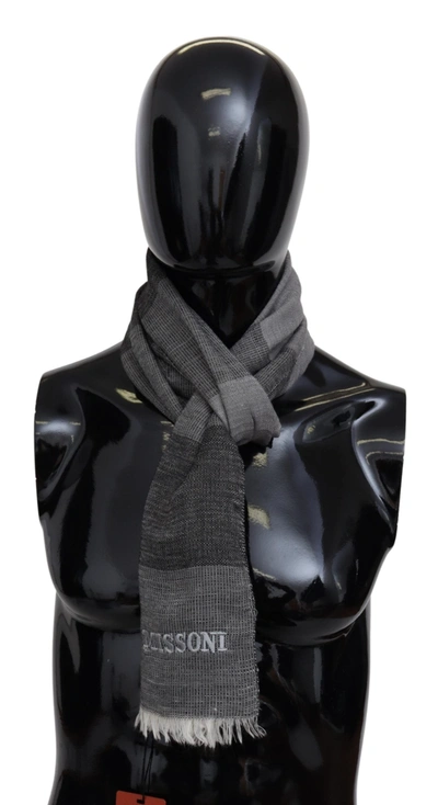 Shop Missoni Striped Wool Unisex Neck Wrap Fringes Men's Scarf In Black