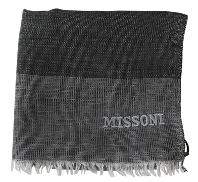 Shop Missoni Striped Wool Unisex Neck Wrap Fringes Men's Scarf In Black