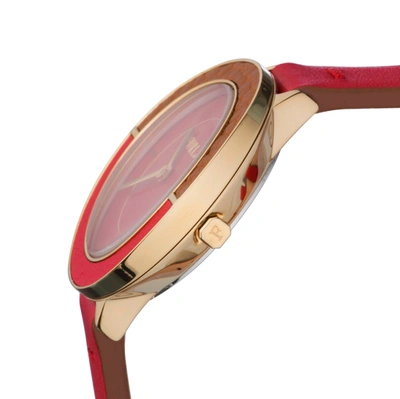 Furla Women's Club Red Dial Calfskin Leather Watch In Red