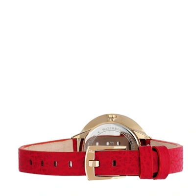 Shop Furla Women's Club Red Dial Calfskin Leather Watch