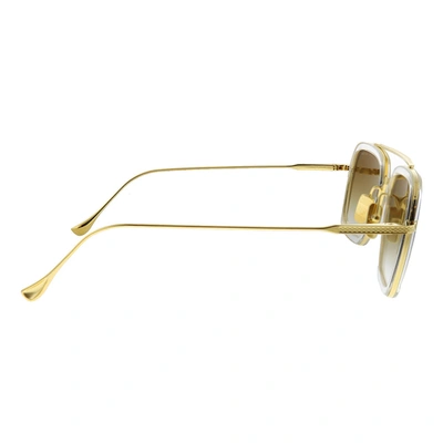 Dita Flight.006 Dt 7806-l-clr-gld-52 Unisex Aviator Sunglasses In White