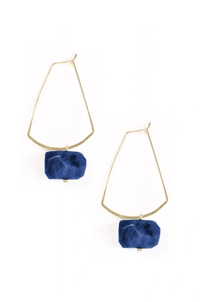 Eye Candy La Luxe Collection Rose Quartz Sofia Drop Earrings In Blue