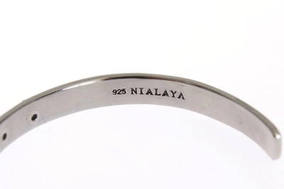 Shop Nialaya Crystal 925 Bangle Women's Bracelet In Silver