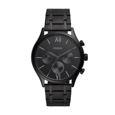 Shop Fossil Men's Fenmore Multifunction, Black-tone Stainless Steel Watch