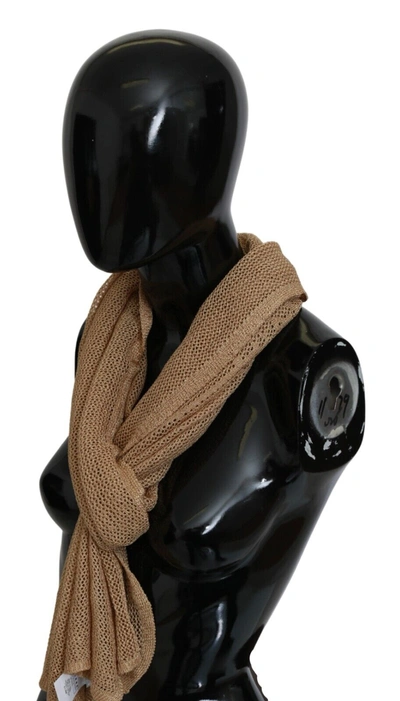 Gf Ferre' Brown Neck Wrap Winter Shawl Foulard Scarf In Brown