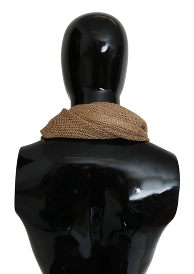 Gf Ferre' Brown Neck Wrap Winter Shawl Foulard Scarf In Brown