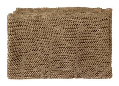 Gf Ferre' Brown Neck Wrap Winter Shawl Foulard Scarf In Brown