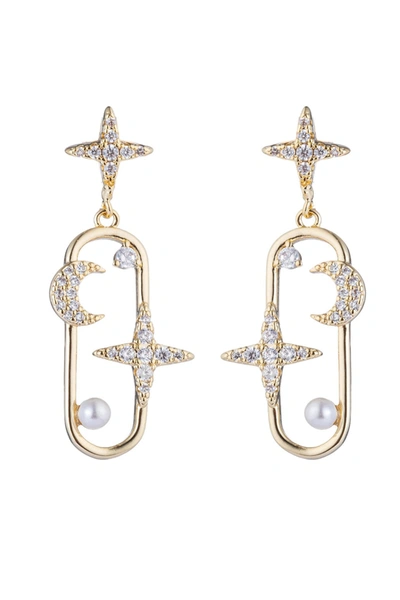 Shop Eye Candy La Star & Moon Earrings In Gold