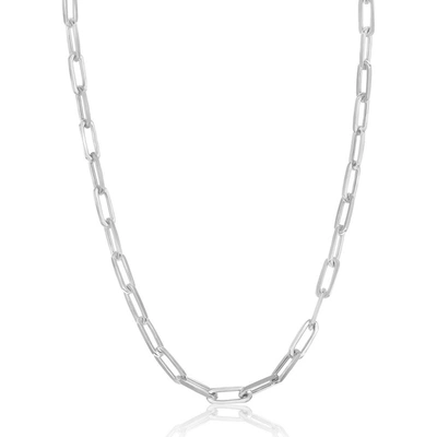 Shop Simona Sterling Silver 3.2mm Paper Clip Chain -rhodium Plated