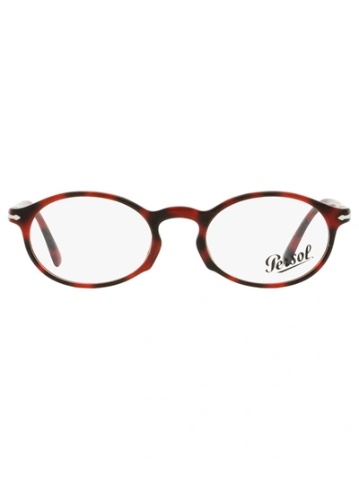 Shop Persol Unisex Oval Eyeglasses Po3219v 1100 Red Tortoise 50mm