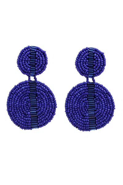 Eye Candy La Luba Earrings - Yellow In Blue