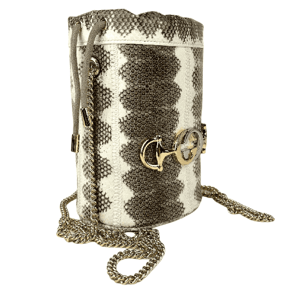 gucci zumi snakeskin mini bucket bag