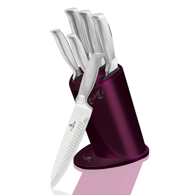 Shop Berlinger Haus 6-piece Knife Set W/ Stainless Steel Stand Kikoza Purple Collection