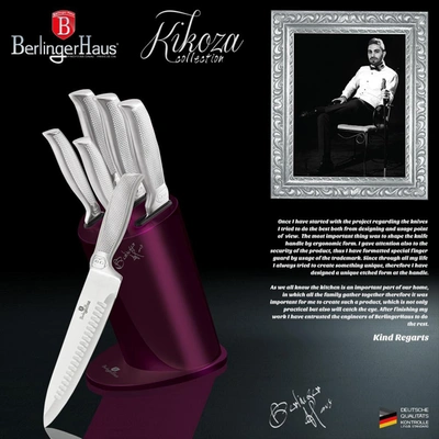 Shop Berlinger Haus 6-piece Knife Set W/ Stainless Steel Stand Kikoza Purple Collection