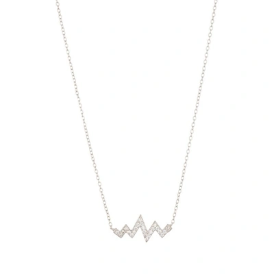 Shop Adornia Heartbeat Zigzag Necklace Silver Swarovski Crystal