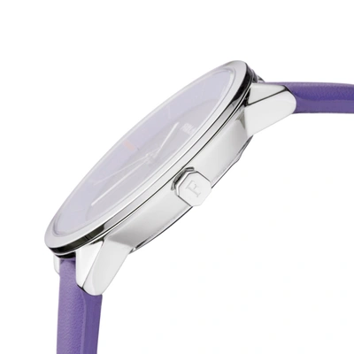 Shop Furla Women's Metropolis Lillac Dial Calfskin Leather Watch In Purple