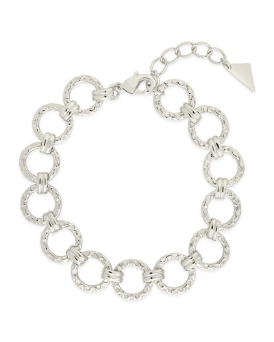 Sterling Forever Molten Chain Bracelet In Silver