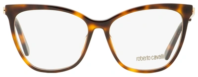 Shop Roberto Cavalli Women's Square Eyeglasses Rc5086 052 Havana/gold 55mm