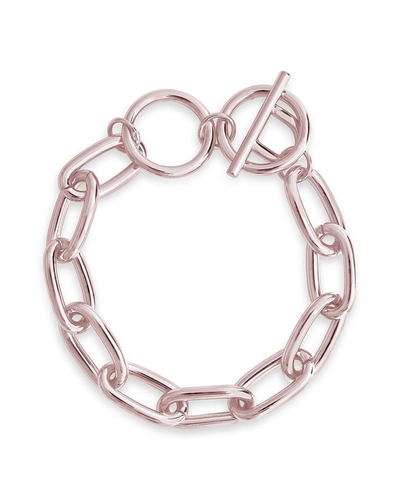 Sterling Forever Linked Toggle Bracelet In Silver