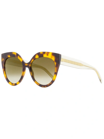 Shop Elie Saab Women's Cat Eye Sunglasses Es081/s 086jl Havana/gold 55mm In Brown