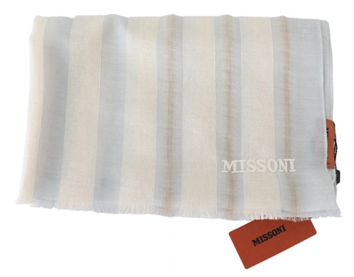 Shop Missoni Multi Lined Cashmere Unisex Wrap Men's Scarf In Grey