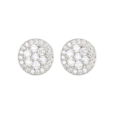 Shop Adornia Crystal Halo Stud Earrings In Silver