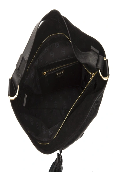 Shop Pompei Donatella Leather Shoulder Women's Bag In Black