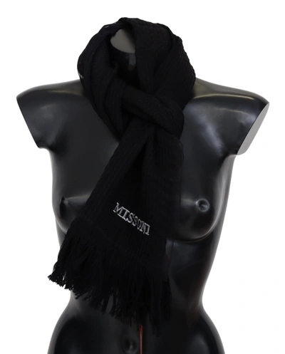 Shop Missoni Wool Unisex Neck Warmer Wrap Men's Scarf In Black