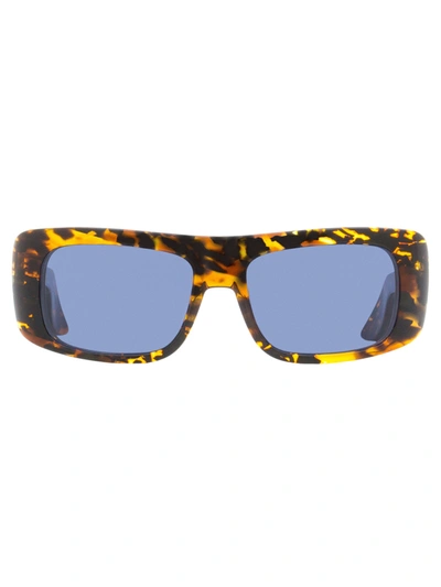 Shop Marni Unisex Rectangular Sunglasses Me641s 218 Havana/light Gold 54mm In Blue