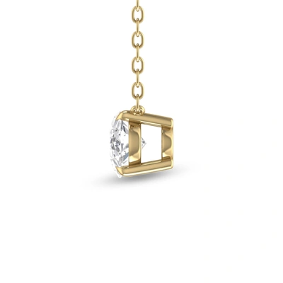Shop Lab Grown Diamonds Lab Grown 3/4 Ctw Floating Oval Diamond Solitaire Pendant In 14k Yellow Gold In Silver